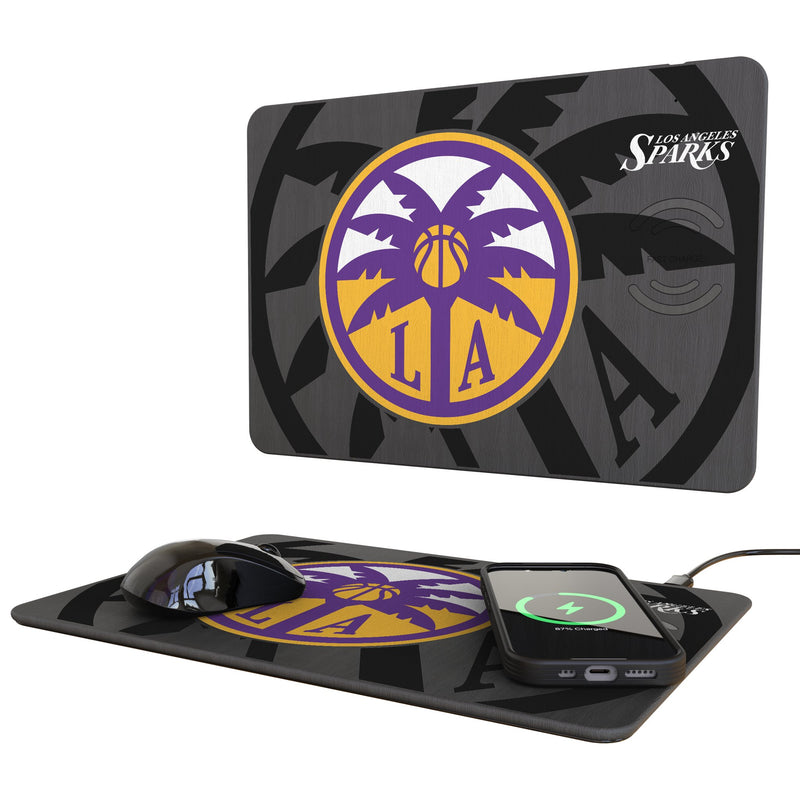 Los Angeles Sparks Monocolor Tilt 15-Watt Wireless Charger and Mouse Pad