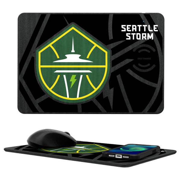 Seattle Storm Monocolor Tilt 15-Watt Wireless Charger and Mouse Pad