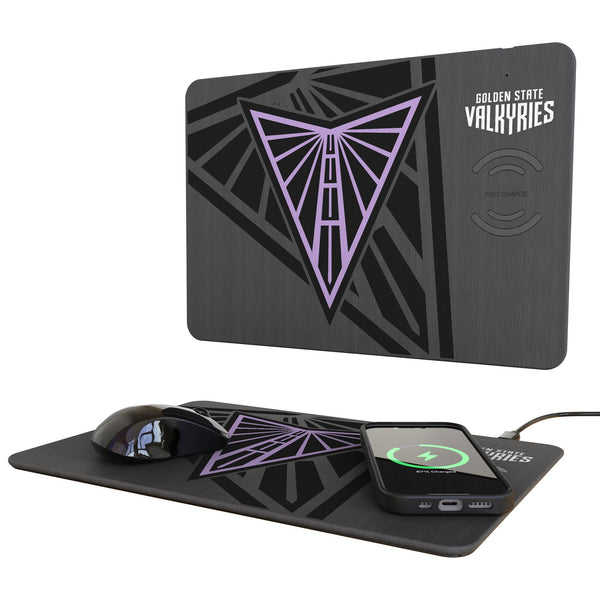 Golden State Valkyries Monocolor Tilt 15-Watt Wireless Charger and Mouse Pad