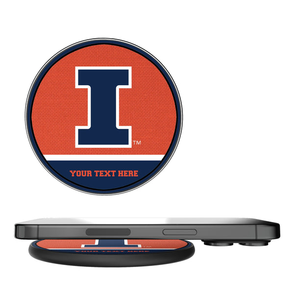 University of Illinois Fighting Illini Personalized Endzone Solid 15-Watt Wireless Charger