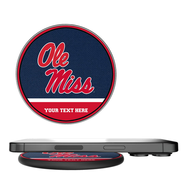 University of Mississippi Rebels Personalized Endzone Solid 15-Watt Wireless Charger
