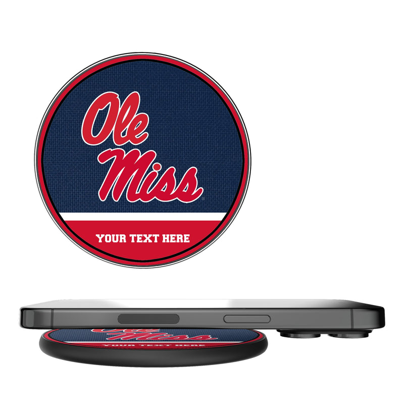 University of Mississippi Rebels Personalized Endzone Solid 15-Watt Wireless Charger