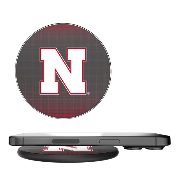 University of Nebraska Huskers Block N Linen 15-Watt Wireless Charger