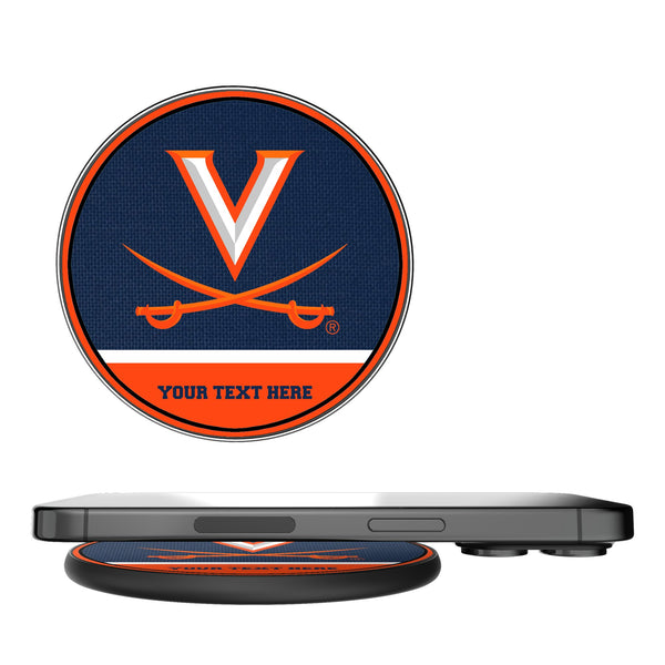 University of Virginia Cavaliers Personalized Endzone Solid 15-Watt Wireless Charger