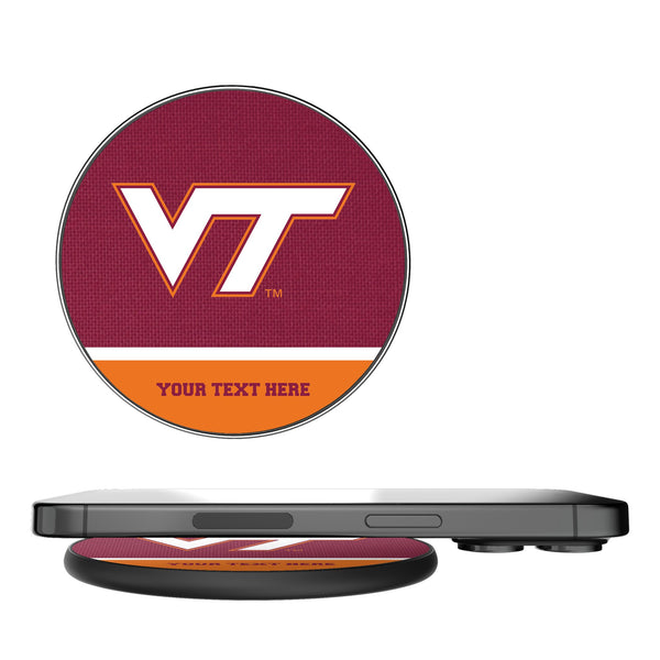 Virginia Tech Hokies Personalized Endzone Solid 15-Watt Wireless Charger