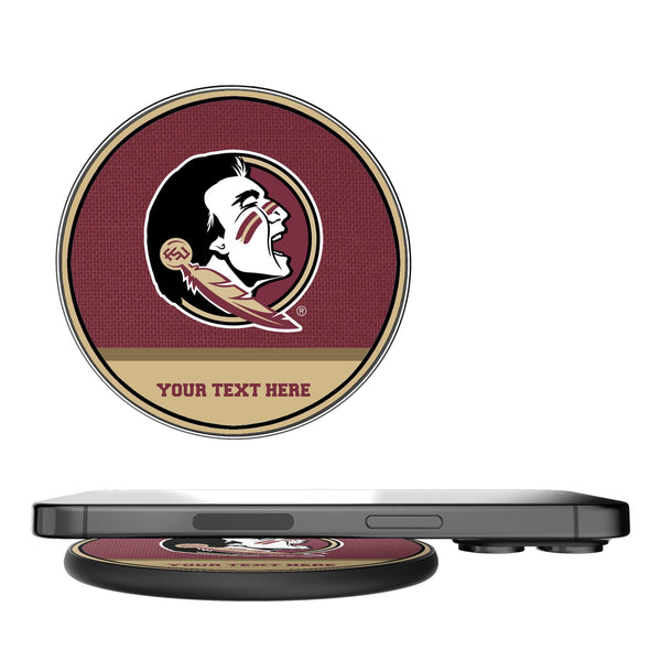 Florida State University Seminoles Personalized Endzone Solid 15-Watt Wireless Charger