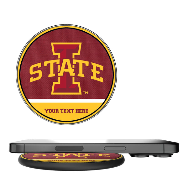 Iowa State University Cyclones Personalized Endzone Solid 15-Watt Wireless Charger