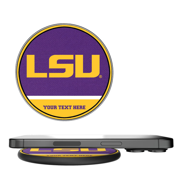 Louisiana State University Tigers Personalized Endzone Solid 15-Watt Wireless Charger