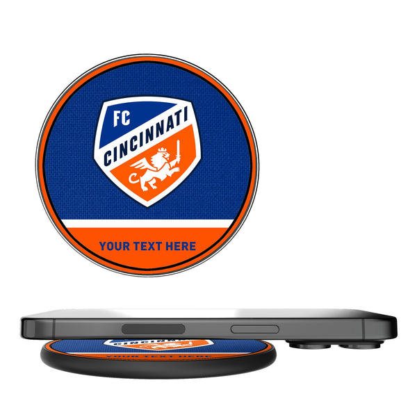 FC Cincinnati Personalized Endzone Solid 15-Watt Wireless Charger