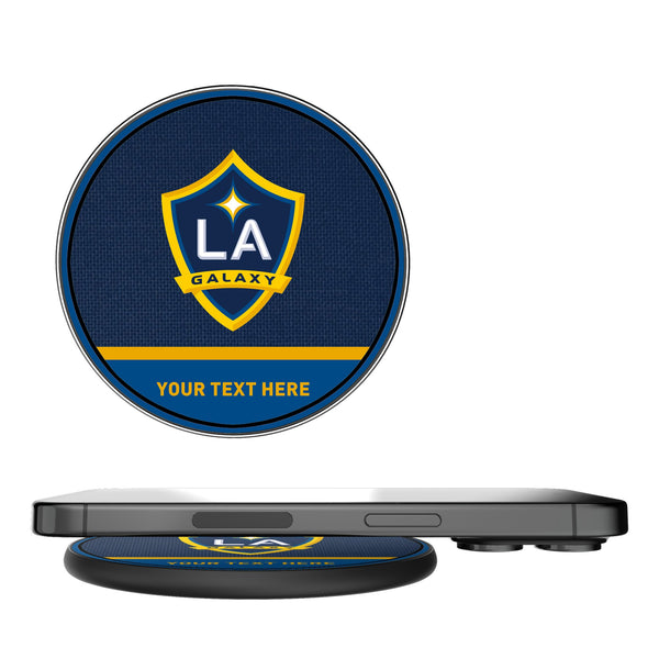 LA Galaxy Personalized Endzone Solid 15-Watt Wireless Charger