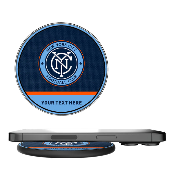 New York City FC Personalized Endzone Solid 15-Watt Wireless Charger