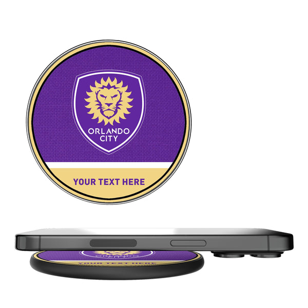 Orlando City Soccer Club Personalized Endzone Solid 15-Watt Wireless Charger