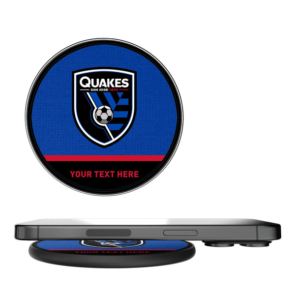 San Jose Earthquakes Personalized Endzone Solid 15-Watt Wireless Charger