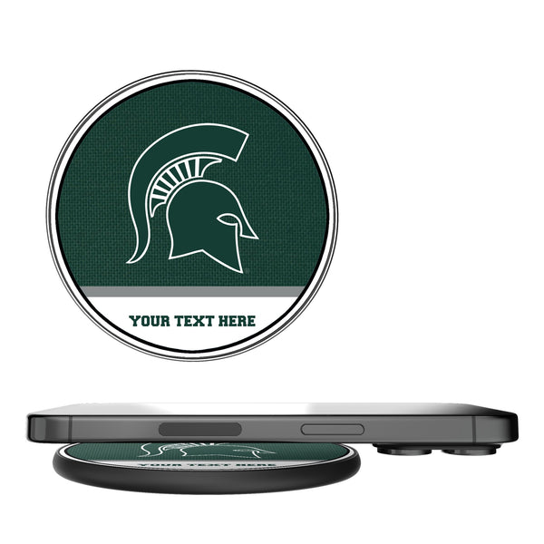 Michigan State University Spartans Personalized Endzone Solid 15-Watt Wireless Charger