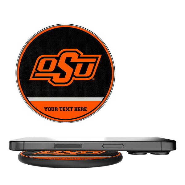 Oklahoma State University Cowboys Personalized Endzone Solid 15-Watt Wireless Charger