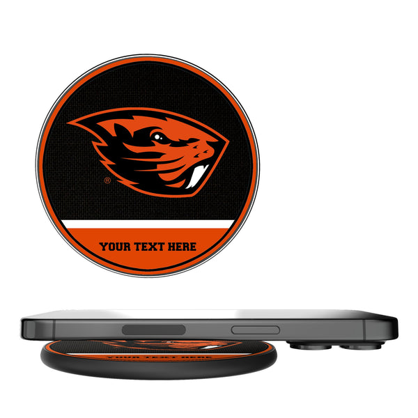 Oregon State University Beavers Personalized Endzone Solid 15-Watt Wireless Charger