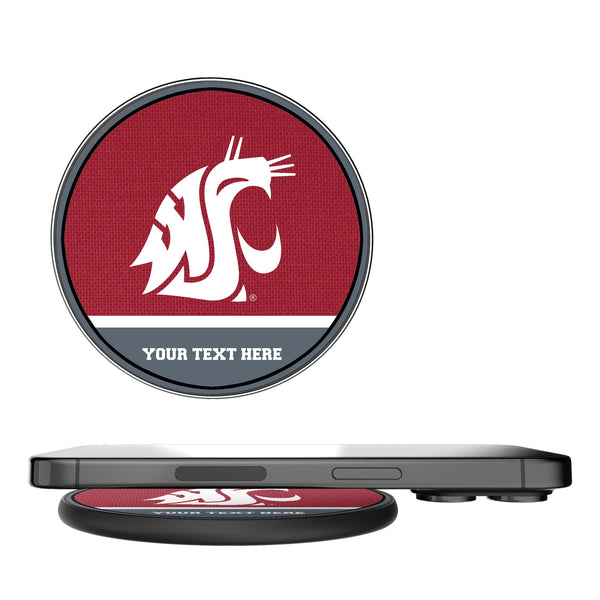 Washington State University Cougars Personalized Endzone Solid 15-Watt Wireless Charger