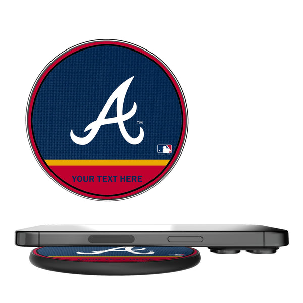 Atlanta Braves Personalized Endzone Solid 15-Watt Wireless Charger