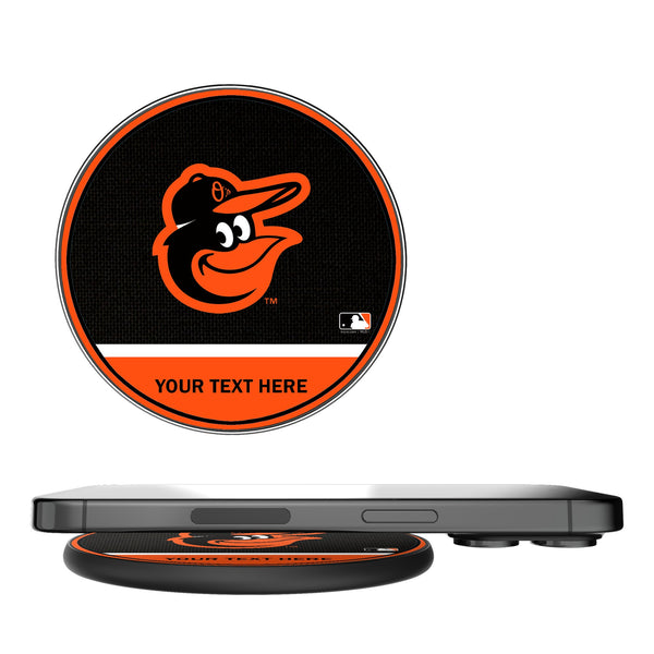 Baltimore Orioles Personalized Endzone Solid 15-Watt Wireless Charger