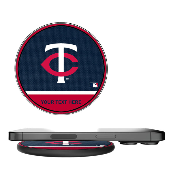 Minnesota Twins Personalized Endzone Solid 15-Watt Wireless Charger