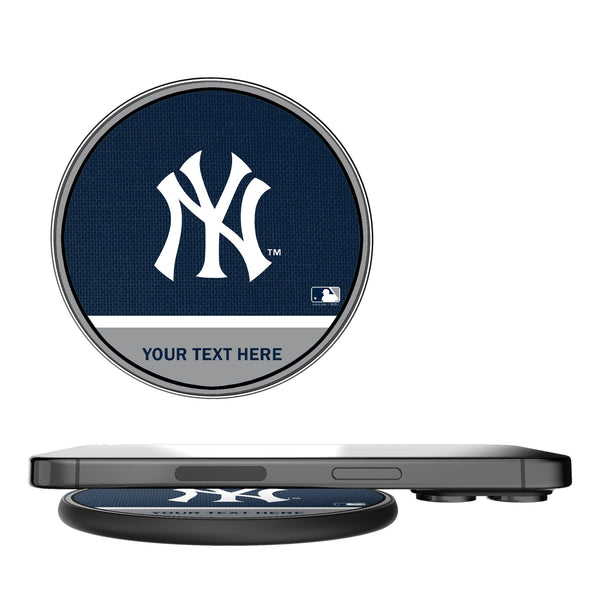 New York Yankees Personalized Endzone Solid 15-Watt Wireless Charger