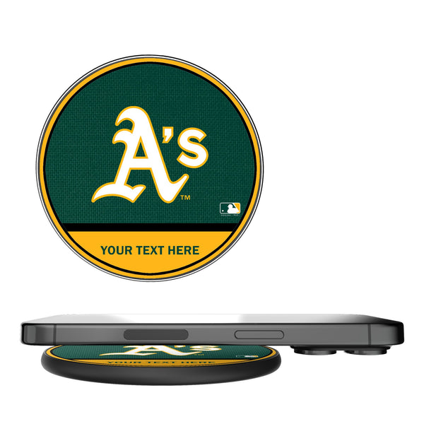 Oakland Athletics Personalized Endzone Solid 15-Watt Wireless Charger