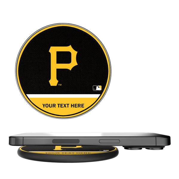 Pittsburgh Pirates Personalized Endzone Solid 15-Watt Wireless Charger