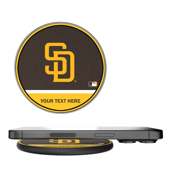 San Diego Padres Personalized Endzone Solid 15-Watt Wireless Charger