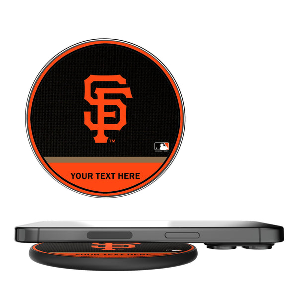 San Francisco Giants Personalized Endzone Solid 15-Watt Wireless Charger