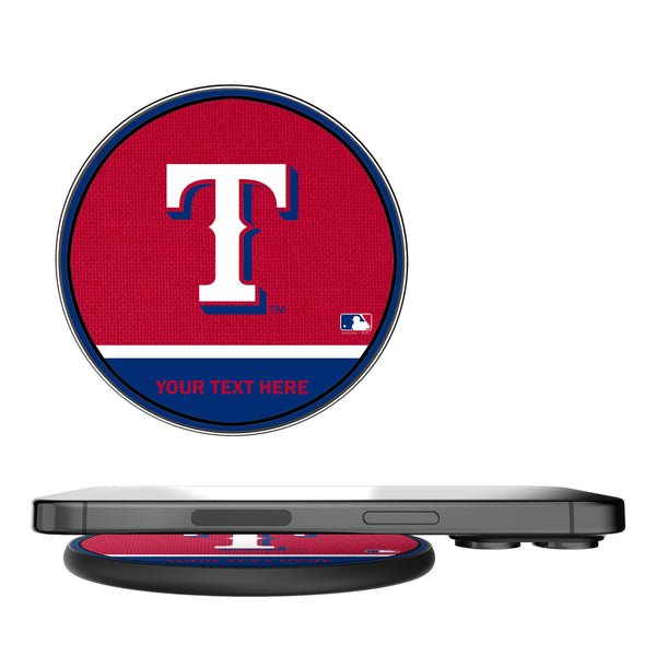 Texas Rangers Personalized Endzone Solid 15-Watt Wireless Charger