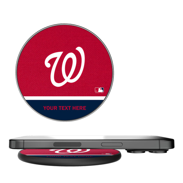 Washington Nationals Personalized Endzone Solid 15-Watt Wireless Charger