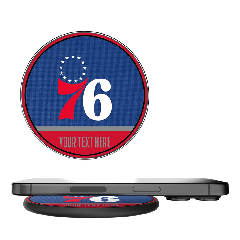Philadelphia 76ers Personalized Endzone Solid 15-Watt Wireless Charger