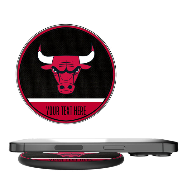 Chicago Bulls Personalized Endzone Solid 15-Watt Wireless Charger