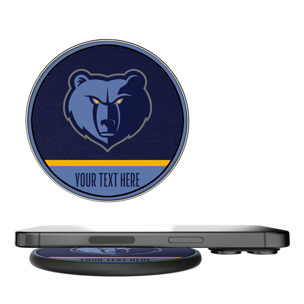 Memphis Grizzlies Personalized Endzone Solid 15-Watt Wireless Charger
