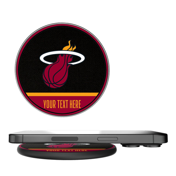 Miami Heat Personalized Endzone Solid 15-Watt Wireless Charger