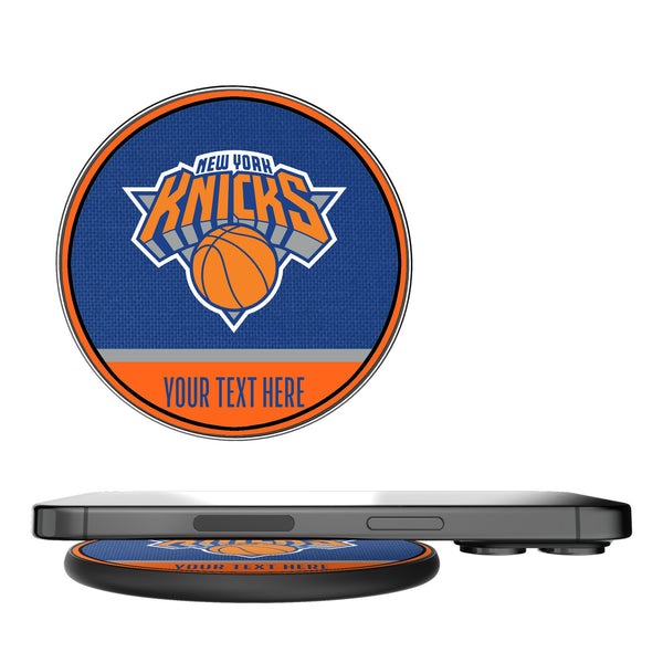 New York Knicks Personalized Endzone Solid 15-Watt Wireless Charger