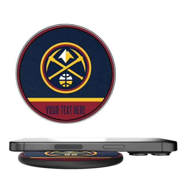 Denver Nuggets Personalized Endzone Solid 15-Watt Wireless Charger