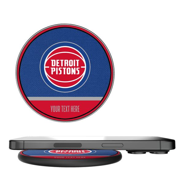 Detroit Pistons Personalized Endzone Solid 15-Watt Wireless Charger