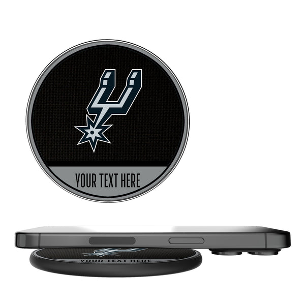 San Antonio Spurs Personalized Endzone Solid 15-Watt Wireless Charger