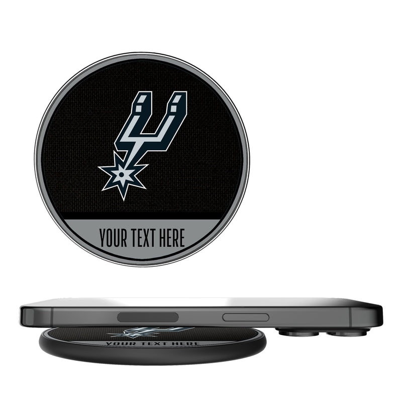 San Antonio Spurs Personalized Endzone Solid 15-Watt Wireless Charger