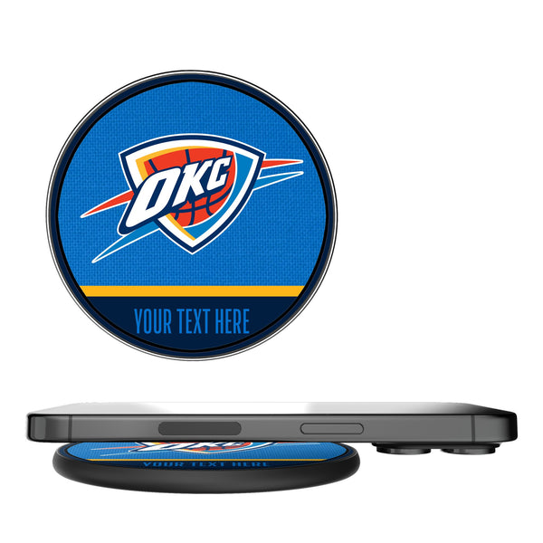 Oklahoma City Thunder Personalized Endzone Solid 15-Watt Wireless Charger
