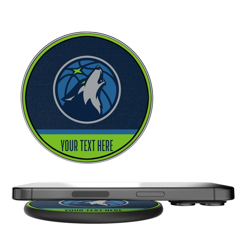Minnesota Timberwolves Personalized Endzone Solid 15-Watt Wireless Charger