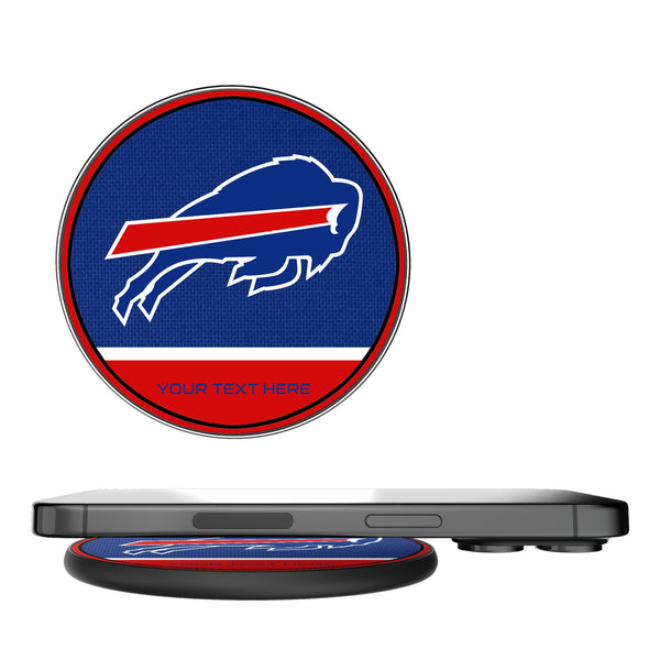 Buffalo Bills Personalized Endzone Solid 15-Watt Wireless Charger