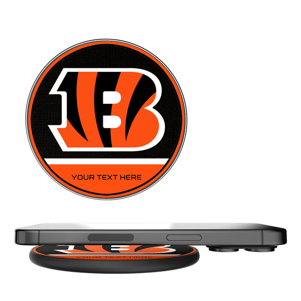 Cincinnati Bengals Personalized Endzone Solid 15-Watt Wireless Charger