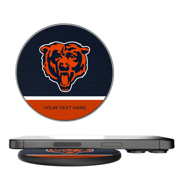 Chicago Bears Personalized Endzone Solid 15-Watt Wireless Charger