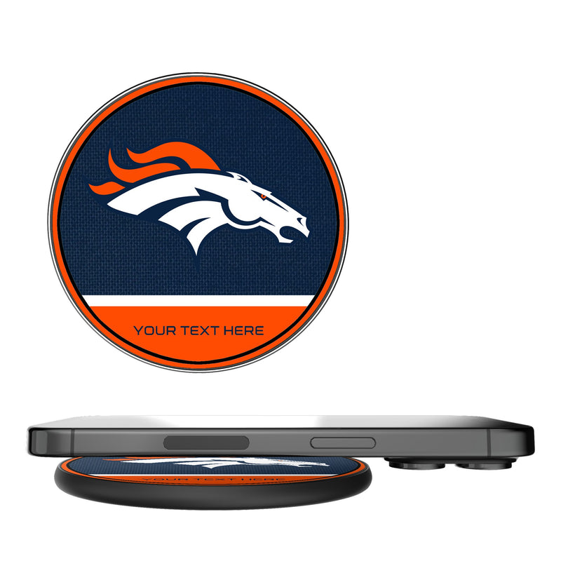 Denver Broncos Personalized Endzone Solid 15-Watt Wireless Charger