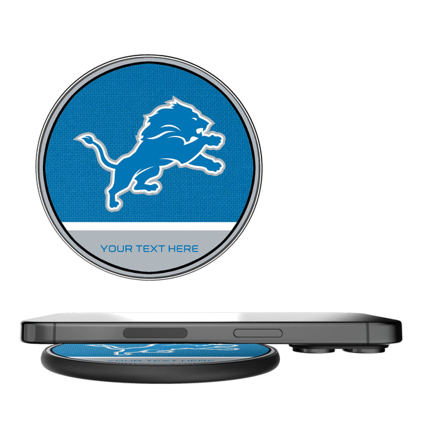Detroit Lions Personalized Endzone Solid 15-Watt Wireless Charger