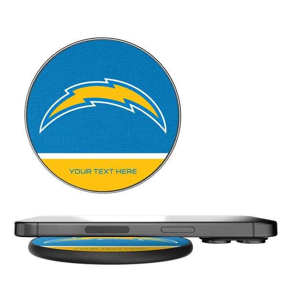 Los Angeles Chargers Personalized Endzone Solid 15-Watt Wireless Charger