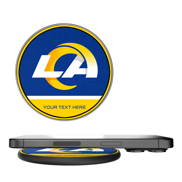 Los Angeles Rams Personalized Endzone Solid 15-Watt Wireless Charger