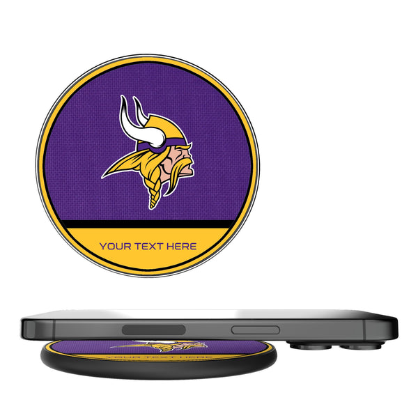 Minnesota Vikings Personalized Endzone Solid 15-Watt Wireless Charger